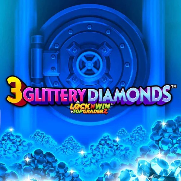 3 Glittery Diamonds slot visual from PearFiction Studios available on spinsaharacasino.eu
