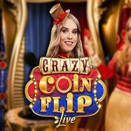 Crazy Coin Flip slot logo by Evolution at SpinSahara Casino
